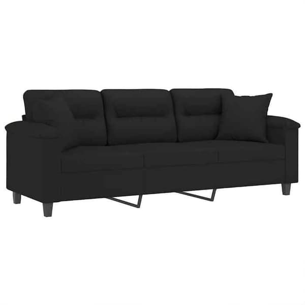 Maison Exclusive - 3-personers sofa med sorte puder 180 cm mikrofiber stof