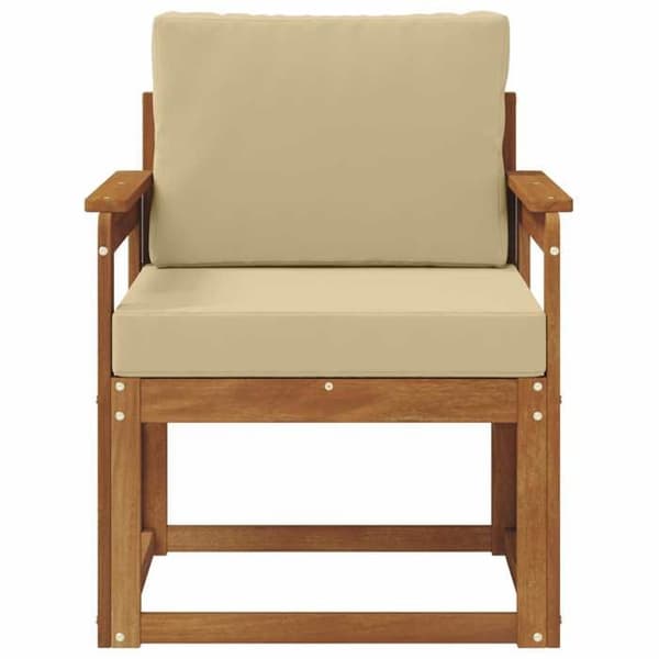 Maison Exclusive - Utomhussoffa i massivt akaciaträ och naturlig polyester