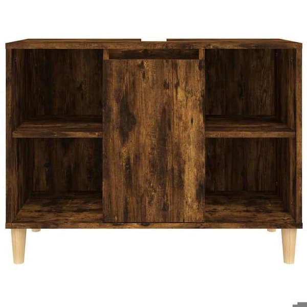Maison Exclusive - Diskbänk i rökig ek 80x33x60 cm ingenjörsträ
