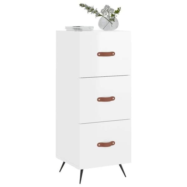 Maison Exclusive - Buffé Vit glänsande 34,5x34x90 cm Ingenjörsträ