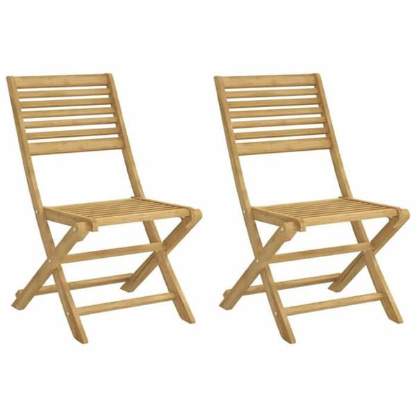 Maison Exclusive - Fällstolar (set om 2) 48,5 x 61,5 x 87 cm, massiv akaciaträ