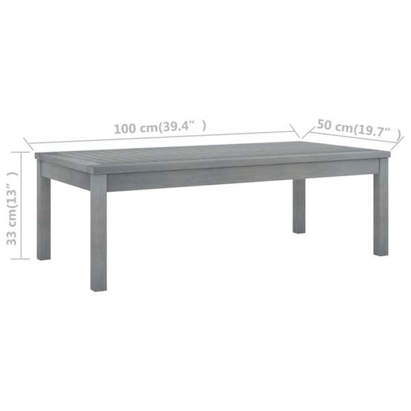 Maison Exclusive - Sofabord 100x50x33 cm Grå Solid akacietræ