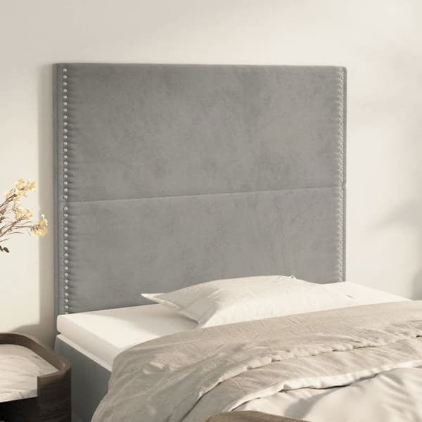 Maison Exclusive - Vaaleanharmaa pääty 100x5x118/128 cm Sametti Ljusgrått
