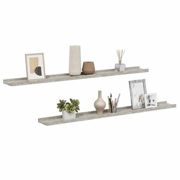 Maison Exclusive - Væghylder 2 stk Grå beton 100x9x3 cm