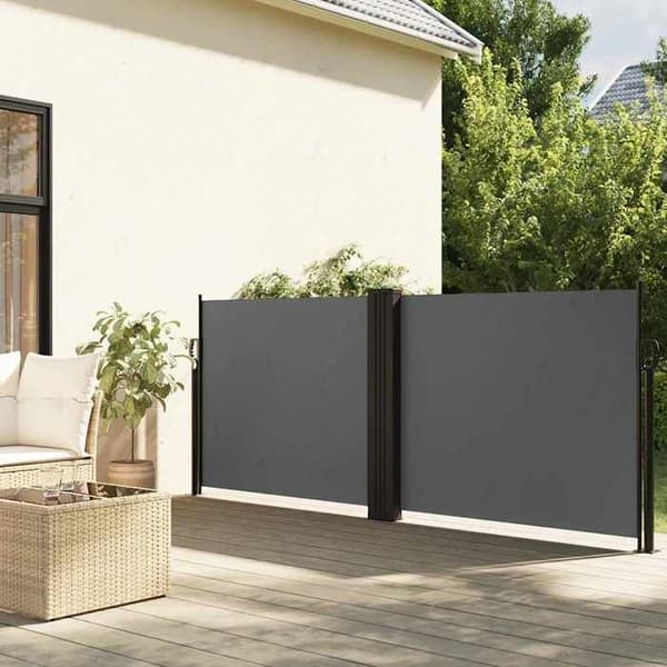 Maison Exclusive - Retractable sidokåpa antracit 120x1000 cm