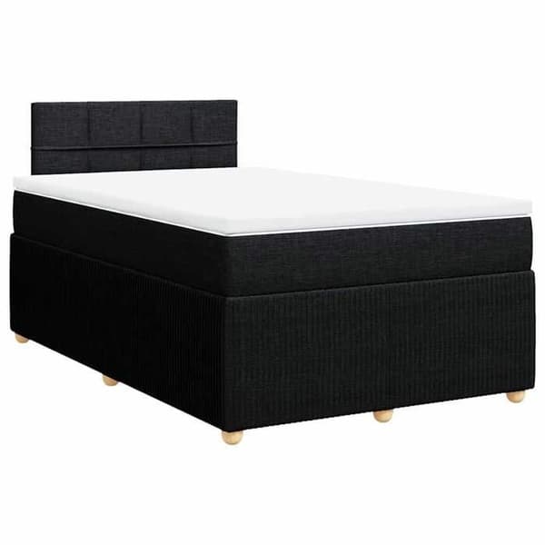 Maison Exclusive - Seng med lameller og madras Sort 120x200 cm Stof
