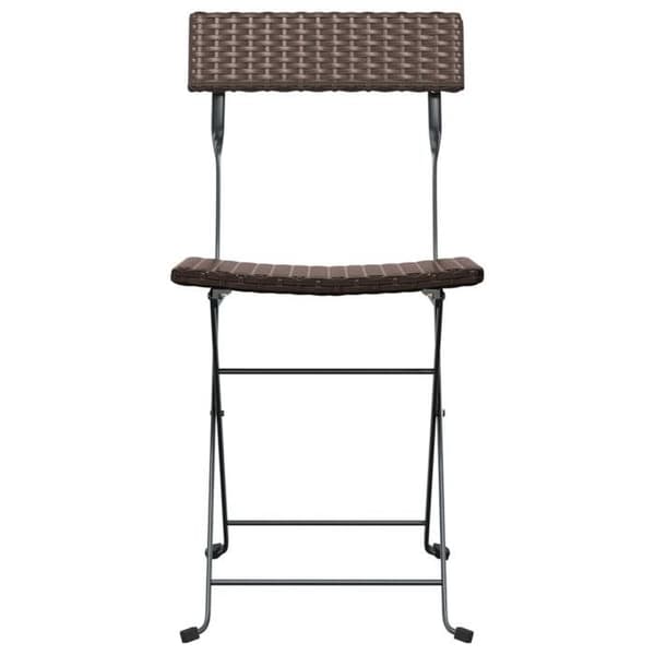 Maison Exclusive - Fällbara stolar (set om 2) i polyrotin brun och stål brun