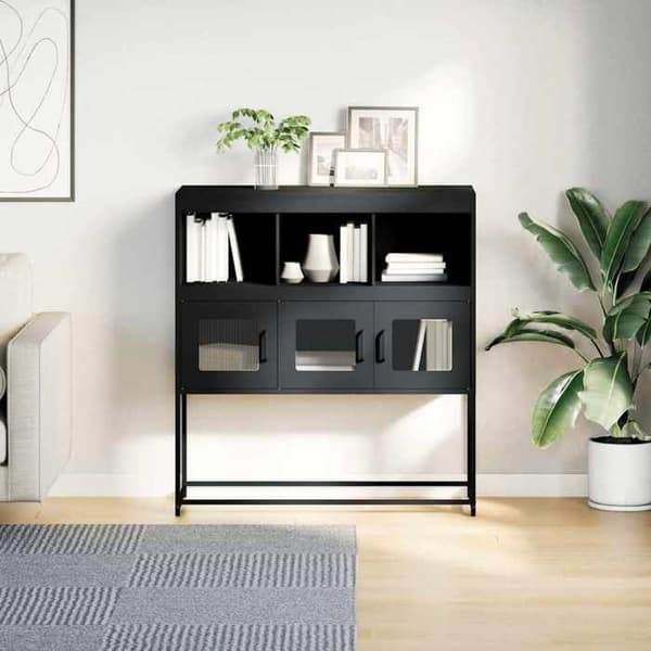 Maison Exclusive - Anthracite buffet 100,5x39x107 cm kylmävalssattua terästä