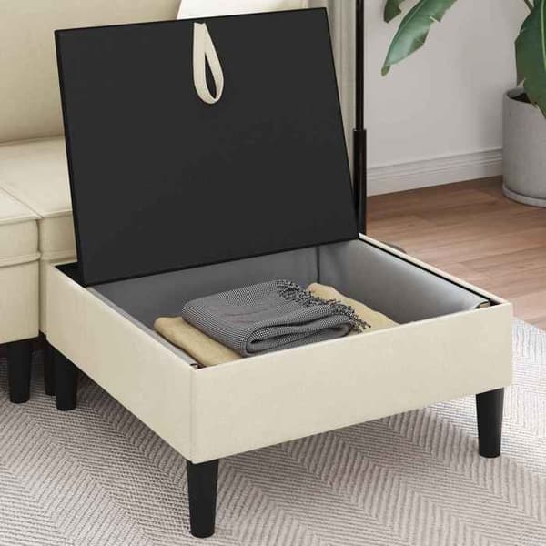 Maison Exclusive - Puff med Opbevaring Creme Velour