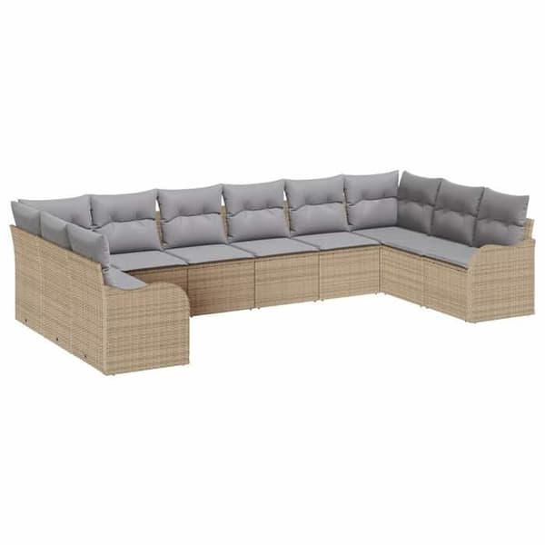 Maison Exclusive - Beige puutarhakalustesarja 344 x 177,5 x 85 cm