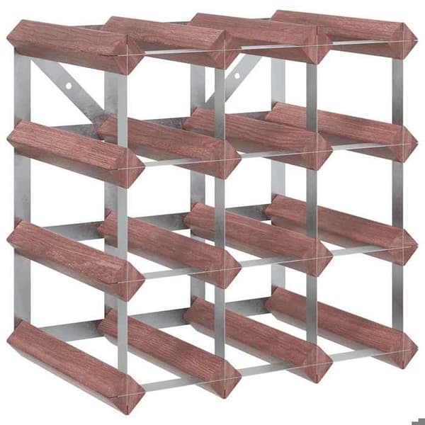 Maison Exclusive - Flaskställ för 12 flaskor Brun Solid furu