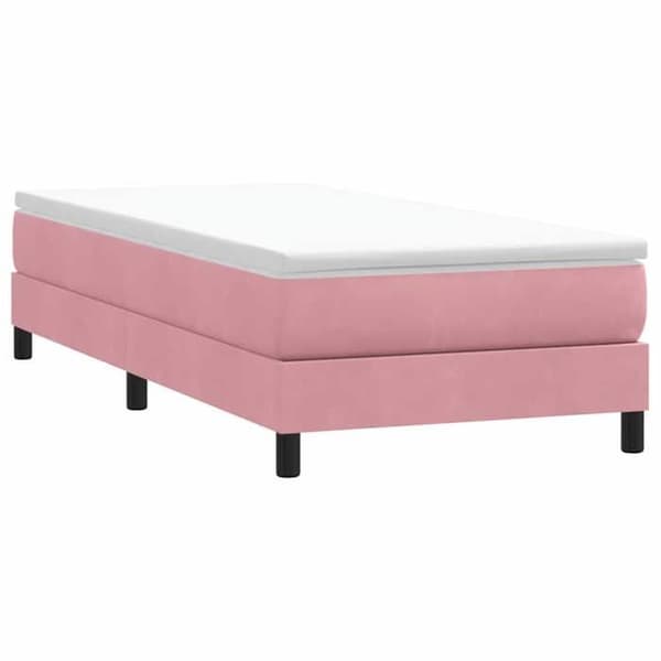 Sengestel - EKSKLUSIV HUS - 100x220 cm - Rosa - Velour - Lamelseng Ros
