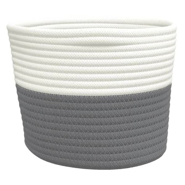 Maison Exclusive - Förvaringskorgar 2 st grå och vit Ø24x18 cm bomull Grå och vit