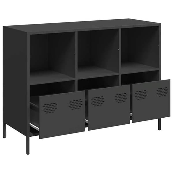 Maison Exclusive - Musta buffet 101,5x39x73,5 cm kylmävalssattua terästä