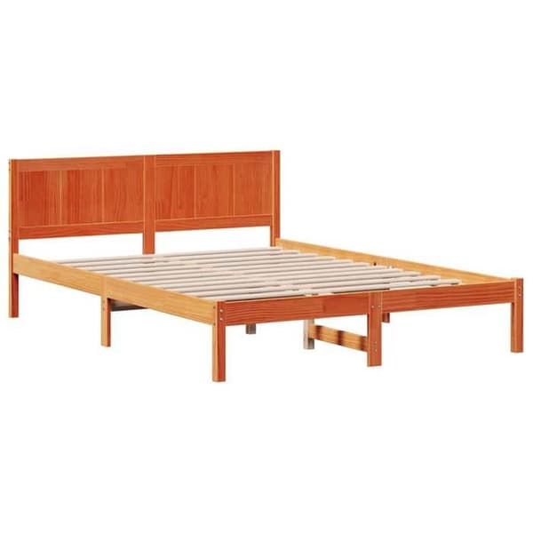 Sengestel - EKSKLUSIV HUS - Rektangulær - Massiv fyr - Brun - 150 x 200 cm brun