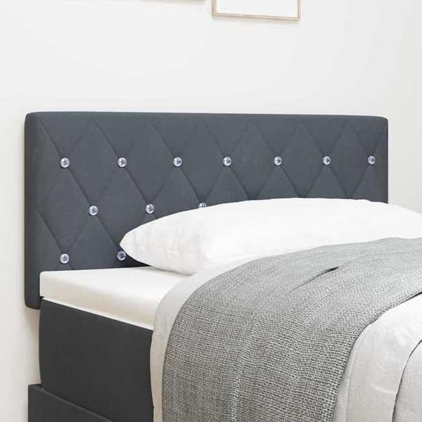 Maison Exclusive - LED-hovedgærde med LED-strips Mørkegrå 90 cm Velour