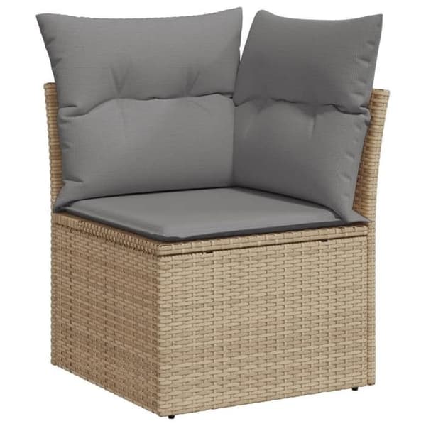 Maison Exclusive - Trädgårdsmöbler med kuddar 10 delar beige flätad resin