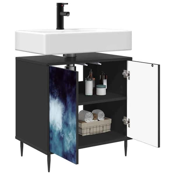 Maison Exclusive - Badeværelsesskab RAALTE Sort eg 60 x 40 x 61 cm