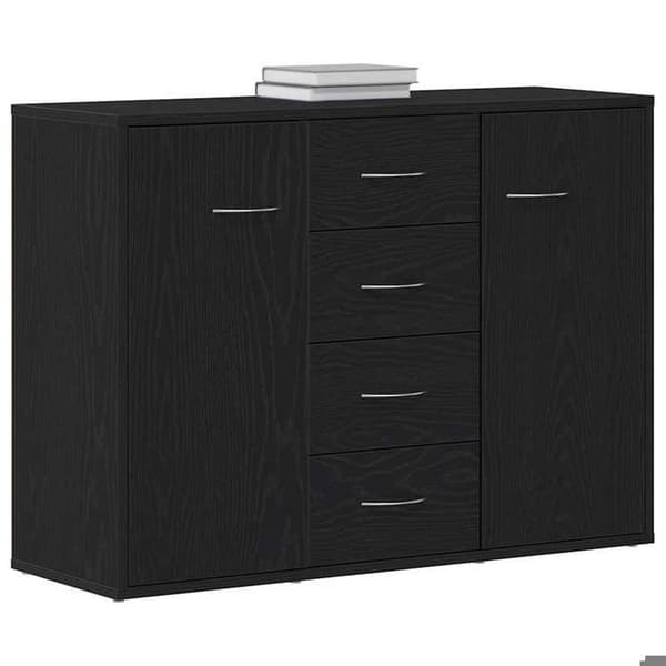 Maison Exclusive - Buffet i sort egetræ 88x30x64 cm ingeniørtræ