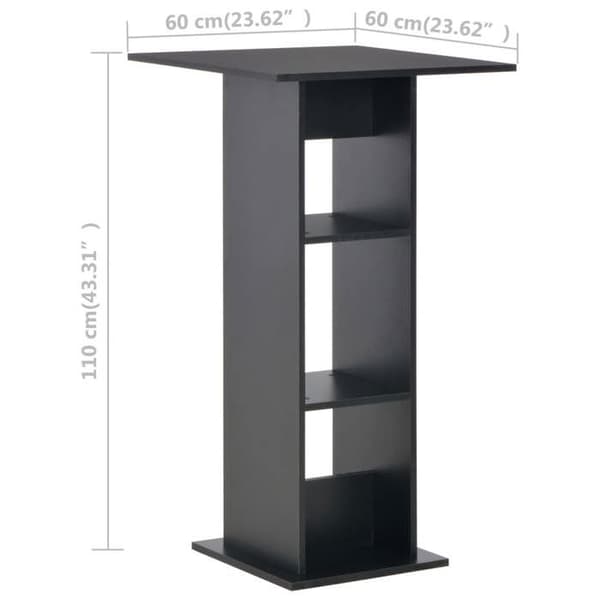 Maison Exclusive - Barbord Svart 60x60x110 cm