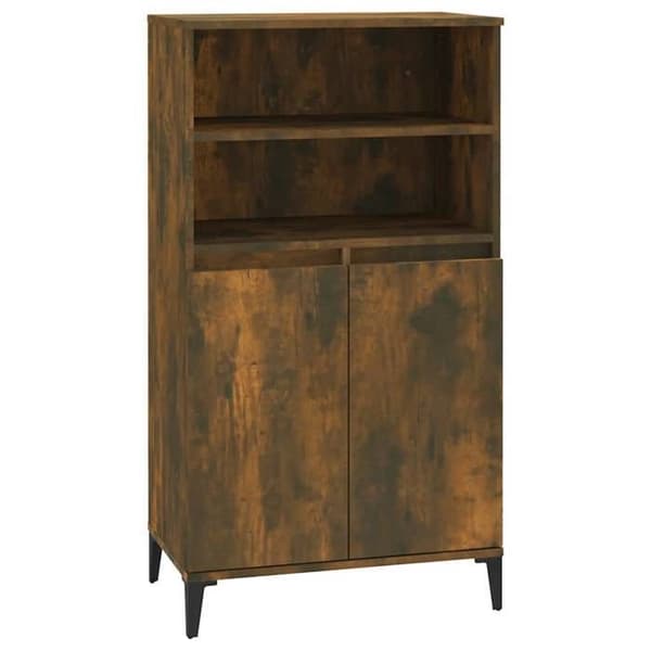 Maison Exclusive - Buffé hög Ek rökig 60x36x110 cm Ingenjörsträ