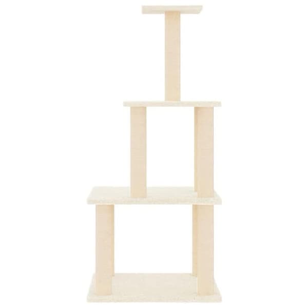 Maison Exclusive - Kissanpuu, jossa on kreppikuituinen raapimispuu, 111 cm grädde