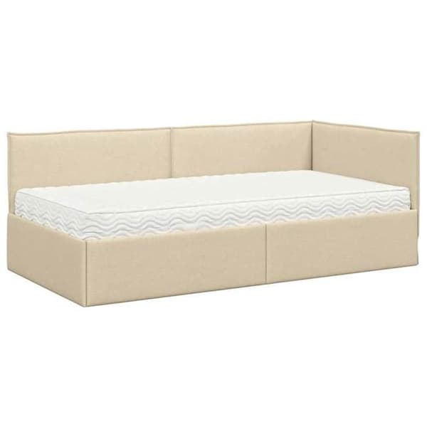 Maison Exclusive - Hörnsängram med madrass 2 pc Kräm 100 x 200 cm