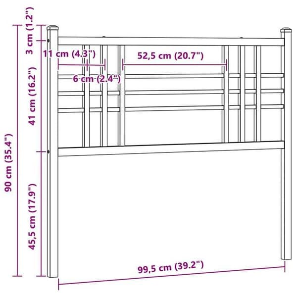 Maison Exclusive - Erstatnings hovedgærde metal sort 100 cm