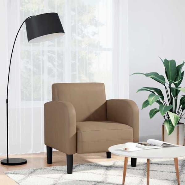 Fåtöljer & Relaxfåtöljer - MAISON EXCLUSIVE - Soffstol - Syntetläder - Armstöd - 54 cm Cappuccino noir