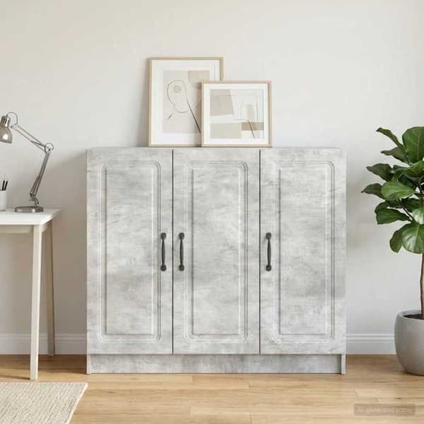 Maison Exclusive - Buffet Grå beton 89 x 34,5 x 77 cm Ingeniørtræ