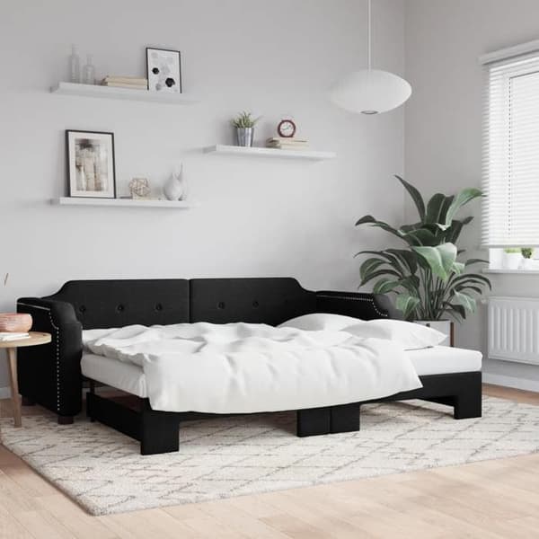 Maison Exclusive - Sovesofa med udtræk uden madras sort 90x200 cm