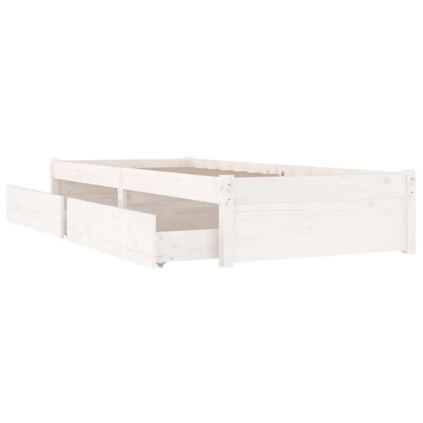 Maison Exclusive - Sengestel uden madras med skuffer hvid Vit