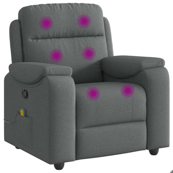 Maison Exclusive - Grått tyg lutande massagefåtölj