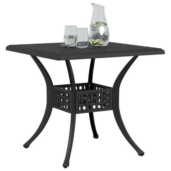 Havemøbel - EKSKLUSIVT HUS - Mønstre - Sort - Aluminium støbt - Parasolhul, 80x80x75 cm Svart