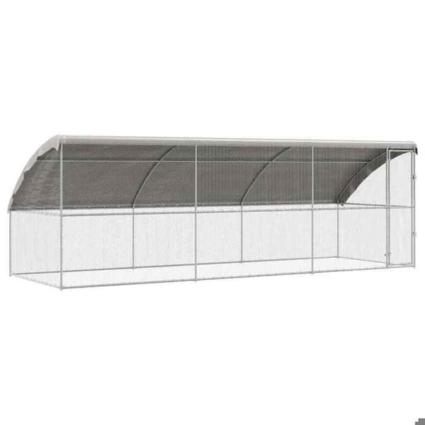 Maison Exclusive - Hönsgård med 1 dörr 3 delar Silver 600x200x200cm Silver