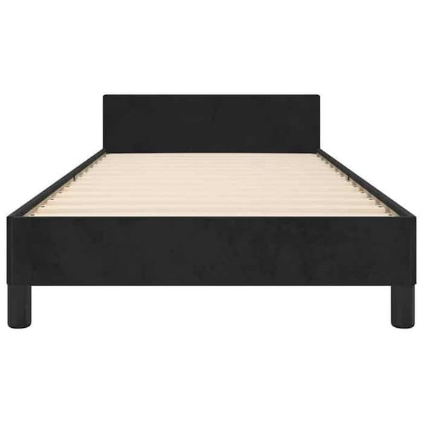 Maison Exclusive - Sengestel uden madras sort 90x200 cm fløjl
