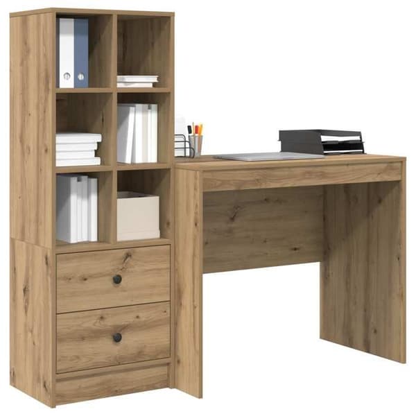 Maison Exclusive - Håndlavet egetræskontor 135,5 x 50 x 127 cm 2 stk brun