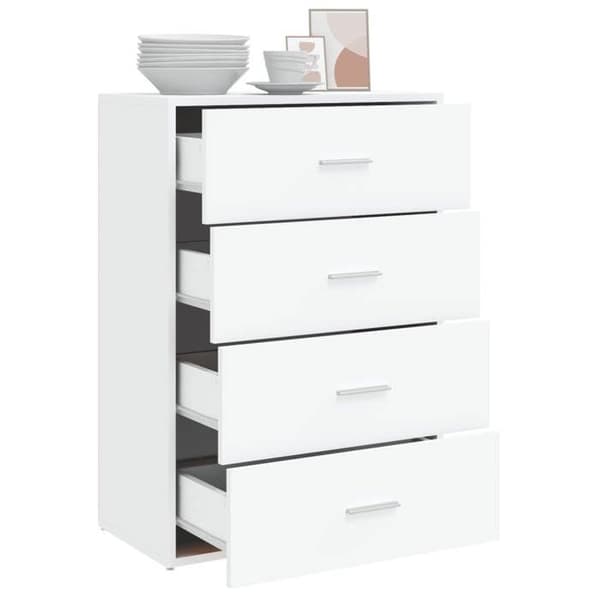 Buffet - EKSKLUSIVT HUS - 60 x 31 x 84 cm - Hvid - Ingeniørtræ - Stort opbevaring Vit