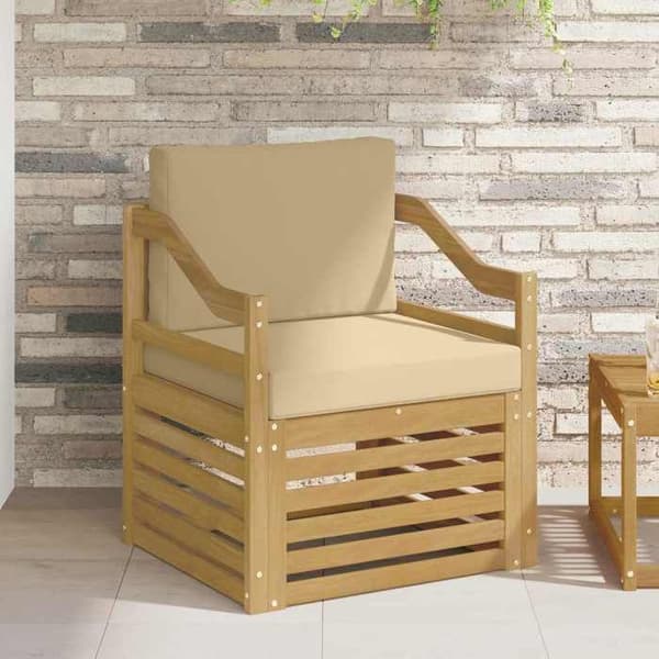 Maison Exclusive - Utomhussoffor i polyester vit och beige vit och brun