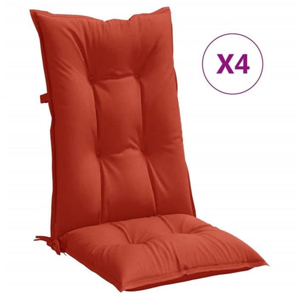 Maison Exclusive - Kuddar för stolar med hög rygg, 4-pack, röd blandad tyg