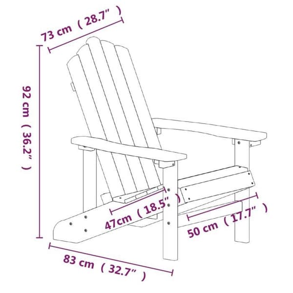 Maison Exclusive - Adirondack havestole sæt af 2 PEHD Hvid