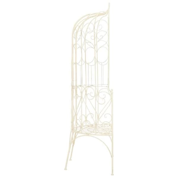 Maison Exclusive - 95 cm valkoista rautaa oleva puutarhapenkki