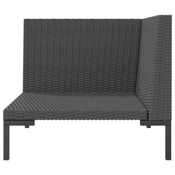 Maison Exclusive - Trädgårdssoffa med kuddar i halvrund flätad resin