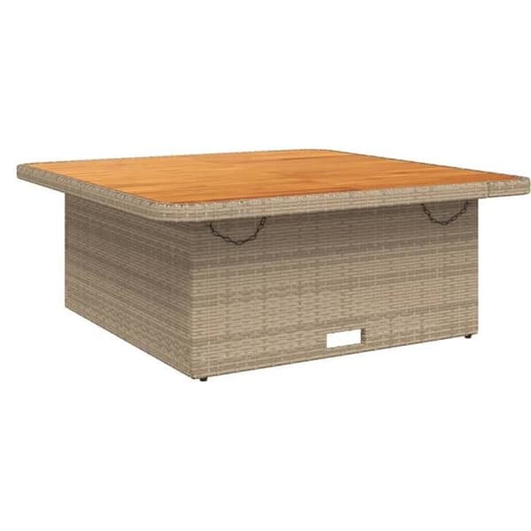 Maison Exclusive - Trädgårdsset med matbord och 2 st kuddar i beige polyrotting