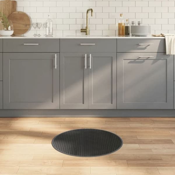 Maison Exclusive - Pyöreä harmaa matto 60 cm bambusta