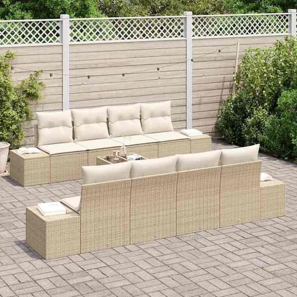Modulär trädgårdsoffan - EXKLUSIVT HEM - Modulär - Poly rattan & stål - Avtagbara kuddar - Beige
