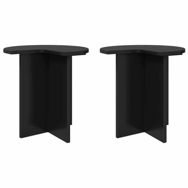 Maison Exclusive - 2-delt sidebord i sort eg Ø 39 x 38 cm