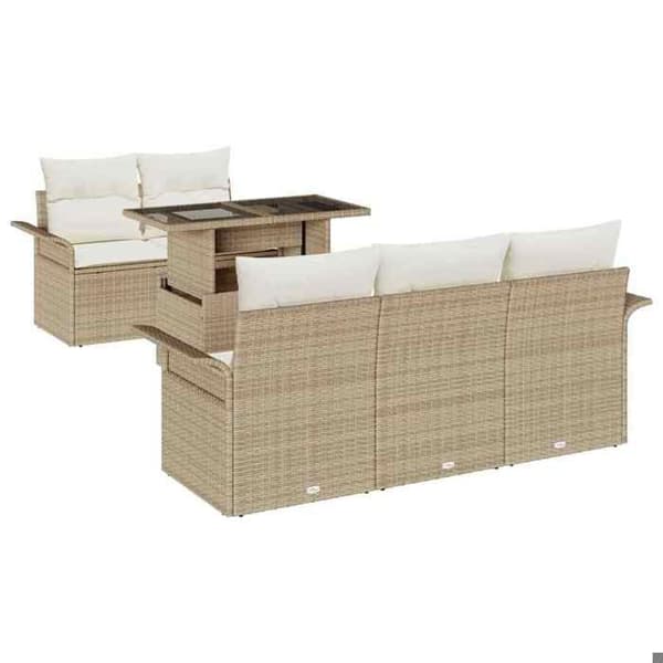 Maison Exclusive - 6 osan beige puutarhakalustesarja