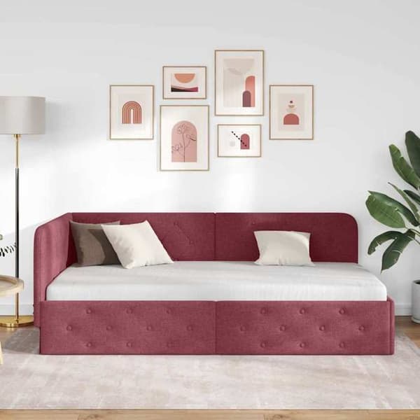 Maison Exclusive - Hörnsängram Bordeaux 90 x 190 cm tyg