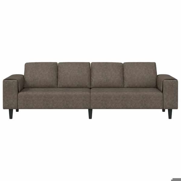 Soffa - EXKLUSIVT HUS - 250 x 77 x 76 cm - Mörkgrå - Fläckbeständig polyester - Mjuka skumkuddar Mörkgrå